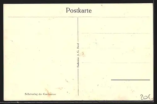AK Dornach, Goetheanum Bauzeit 1913-1922, Durch Feuer zerstört Sylvesternacht 1922