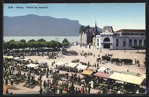 AK Vevey, place du marche