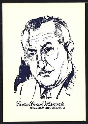 Künstler-AK Wahl zum Bundestag 1949, Bauer Breese, Marwede, Mitgl. des Wirtschafts-Rates
