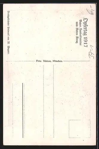 AK Bayer. Landeskomitee vom Roten Kreuz, Opfertag 1917, Kauernde Frau am Grab