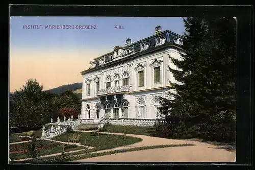 AK Bregenz, Institut Marienberg, Villa mit Gärten