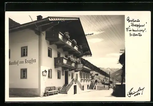 AK Finkenberg / Zillertal, Ansicht vom Gasthaus zum Krapfen