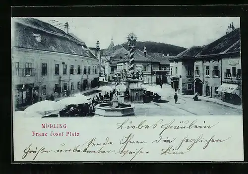 Mondschein-AK Mödling, Franz Josef Platz