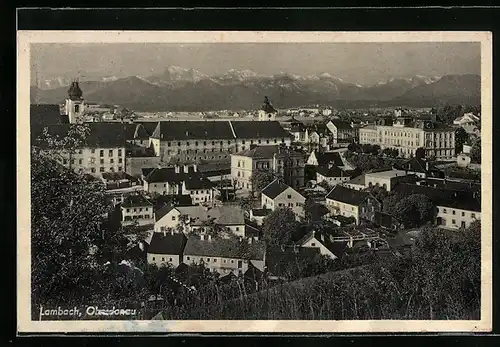 AK Lambach / Oberdonau, Teilansicht vom Berg aus gesehen