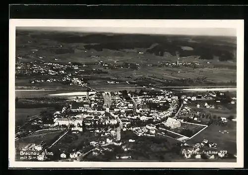 AK Braunau a. Inn, Gesamtansicht aus der Vogelschau