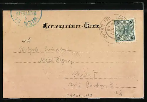 AK Mayerling, Gebäudeansicht um 1900