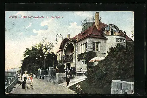 AK Wien, Milch-Trinkhalle im Stadtpark