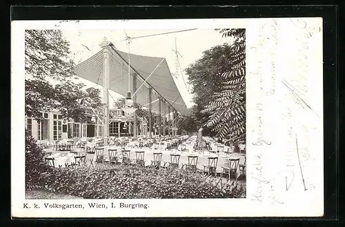 AK Wien, Restaurant & Cafe Volksgarten