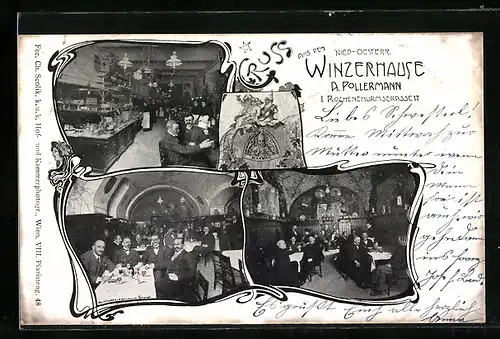 AK Wien, Nied-Oesterr. Winzerhause A. Pollermann, Rothenturmstrasse 17, Interieur