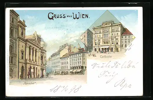 Lithographie Wien, Ronacher, Carltheater