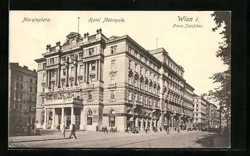 AK Wien, Morzinplatz, Hotel Metropole, Franz Josefskai