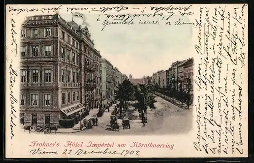 AK Wien, Frohner`s Hotel Impérial, Kärnthnerring