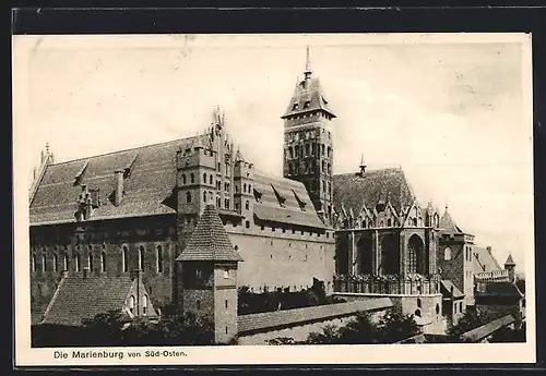 AK Marienburg / Malbork, Die Marienburg von Süd-Osten
