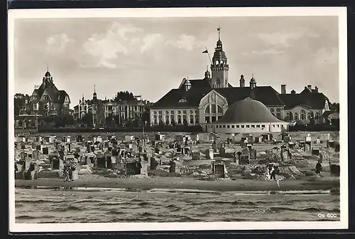 AK Swinemünde, Kurhaus und Strand