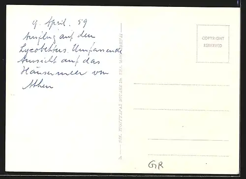 AK Ahènes, vue vers le Lycabette