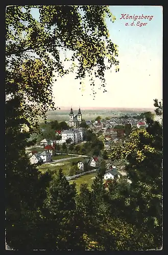 AK Königsberg a. d. Eger, Ortsansicht aus der Vogelschau