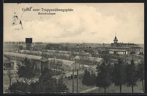 AK Arys, das Barackenlager aus der Vogelschau