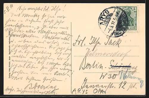 AK Arys, das Barackenlager aus der Vogelschau