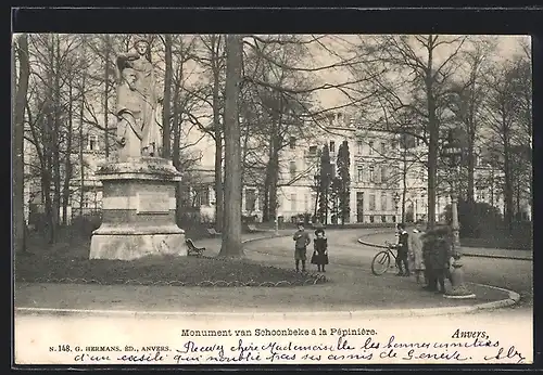 AK Anvers, Monument van Schoonbeke à la Pépinière