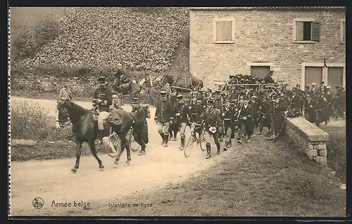 AK Belgische Infanterie auf dem Marsch