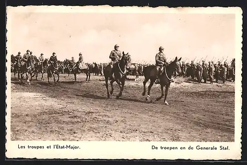 AK Les troupes et l`Etat-Major, Armée belge