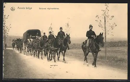 AK Belgischer Train auf dem Marsch