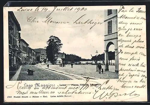 AK Luino, Piazza Vittorio Emanuele, Lago Maggiore