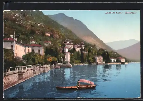 AK Moltrasio, Ortspartie am Lago di Como, Ruderboot