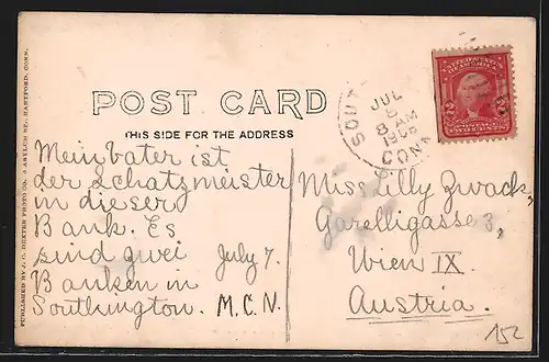 AK Southington, CT, Savings Bank, Pub for A. V. Oxley