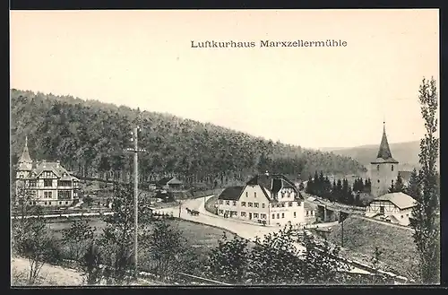 AK Marxzell, Luftkurhaus Marxzellermühle aus der Vogelschau