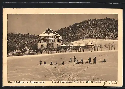 AK Bad Dürrheim, Jugend-Erholungsheim Major a. D. Otto Kohlermann im Winter