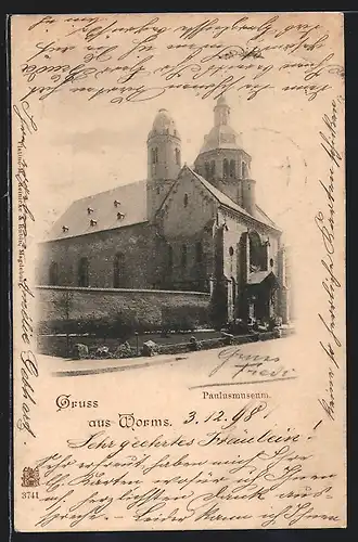 AK Worms, Blick zum Paulusmuseum