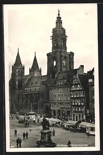 AK Heilbronn, Denkmal mit Blick zur Kilianskirche