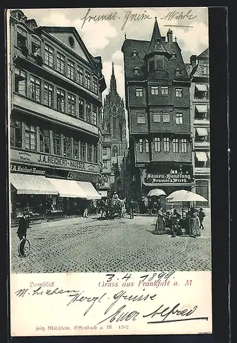 AK Alt-Frankfurt, Geschäfte mit Domblick