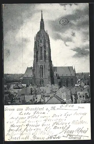 AK Alt-Frankfurt, Blick über die Dächer zum Dom