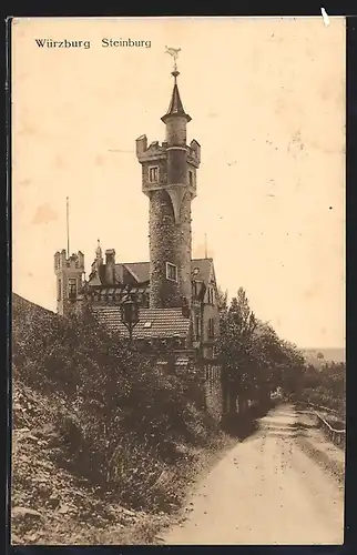 AK Würzburg, Strasse an der Steinburg