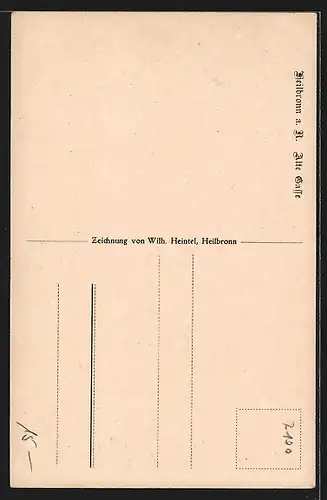 Künstler-AK Heilbronn a. N., Alte Gasse