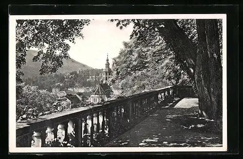 AK Baden-Baden, Blick von der Schlossterrasse