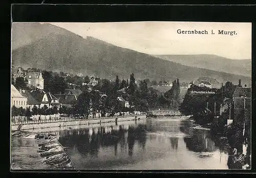 AK Gernsbach, Ortsansicht mit Schwesternheim