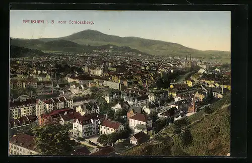 AK Freiburg i. B., Totalansicht vom Schlossberg