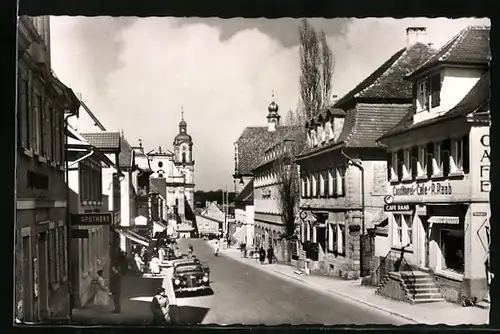 AK Neckarsulm, Blick in die Marktstrasse, Conditorei