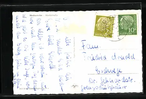 AK Neckarsulm, Blick in die Marktstrasse, Conditorei