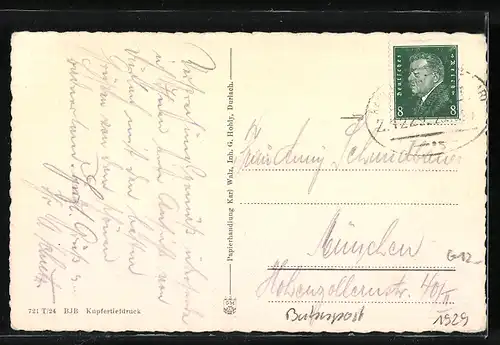 AK Durlach, Uhlandstrasse mit Turmberg