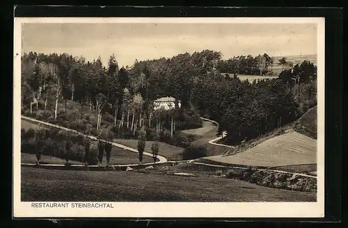 AK Bernstadt i. Sa., Blick zum Restaurant Steinbachtal