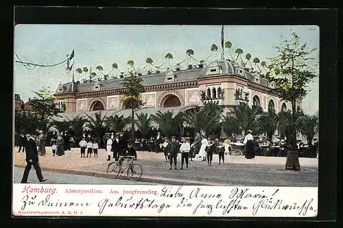 AK Hamburg-Neustadt, Alsterpavillon Am Jungfernstieg