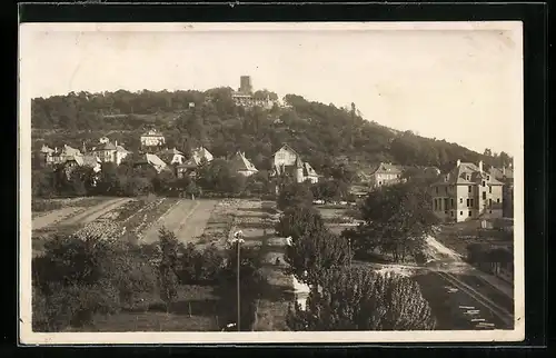 AK Durlach, Ortsansicht mit Turmberg