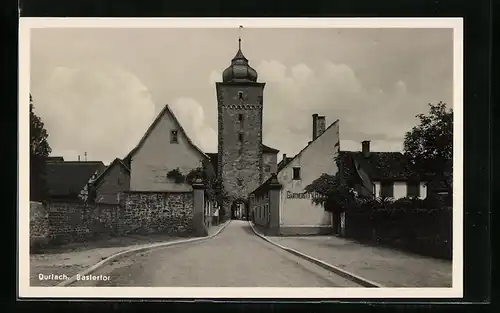 AK Karlsruhe-Durlach, Blick zum Baslertor