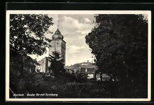 AK Durlach, Basler Tor mit Turmberg