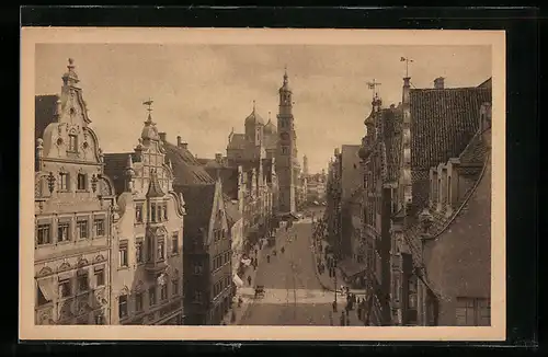 AK Augsburg, Blick in die Karolinenstrasse