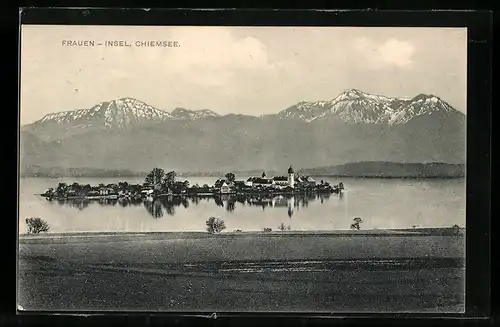 AK Chiemsee, Blick zur Fraueninsel